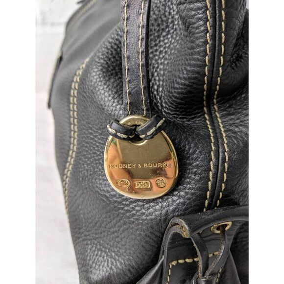 Dooney & Bourke Purse Hobo Black Leather Hobo Bag Soft Supple Heritage Preppy 90 - Picture 4 of 16